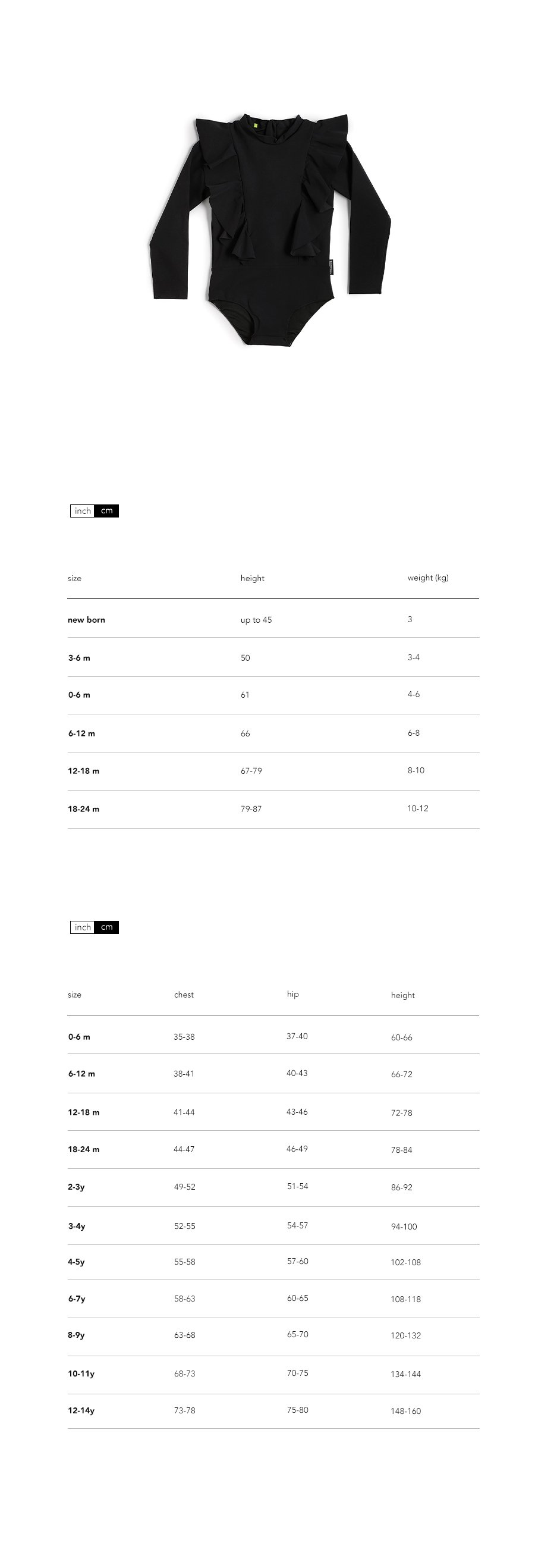 RUFFLED L/S SWIMSUIT Details