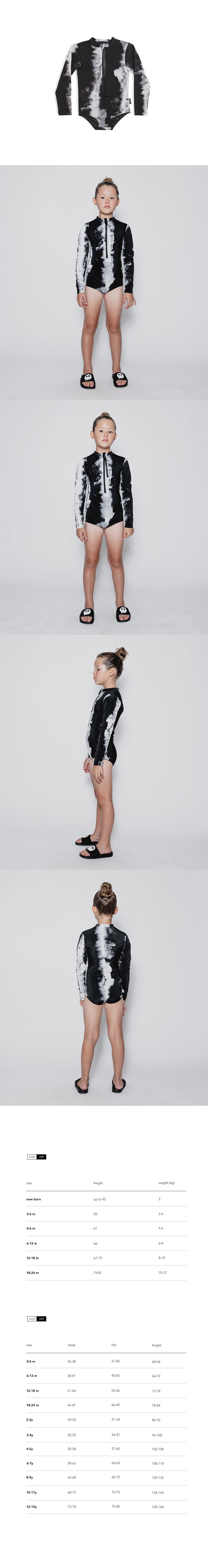 LONG SLEEVED TIE DYE SWIMSUIT Details