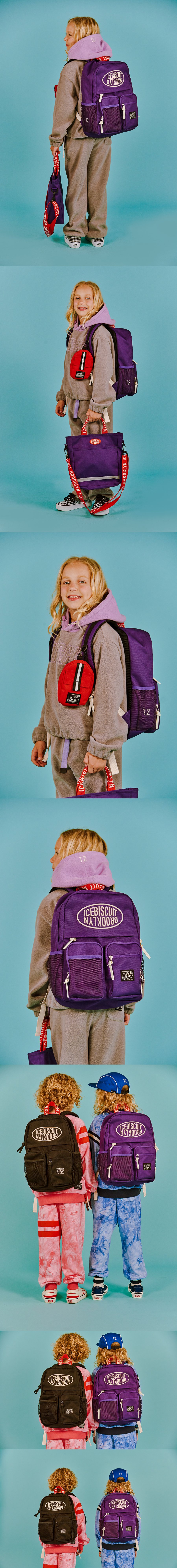 Icebiscuit ivory symbol logo double pocket backpack 상세 이미지